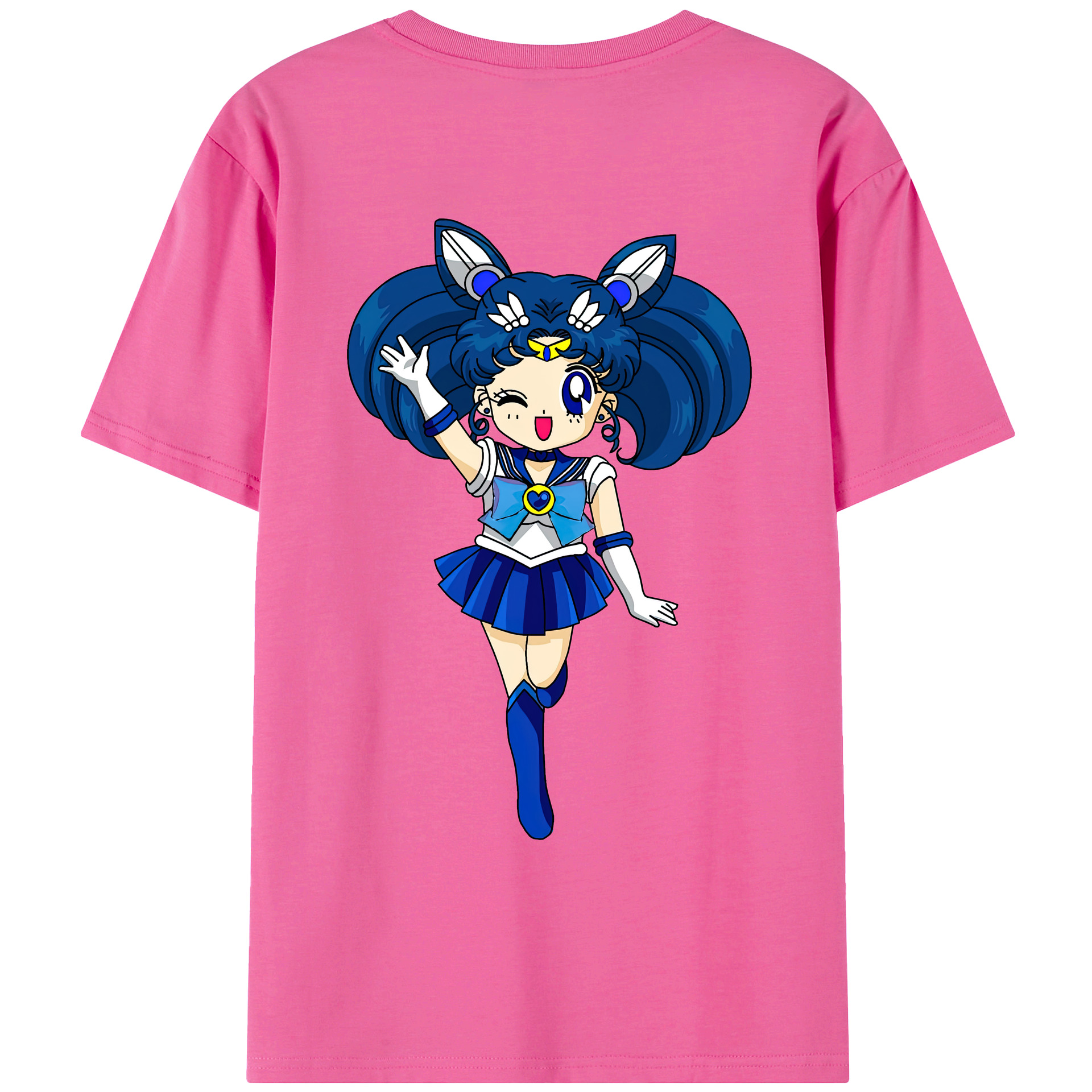 （画像用） 美少女戦士セーラームーン 水野 亜美 みずの あみ Sailor Moon Mizuno Ami レディース半袖Tシャツ(バックプリント)
